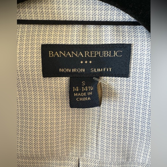 🆕 Banana Republic Non-Iron Slim-Fit Dress Shirt size S - Picture 3 of 3